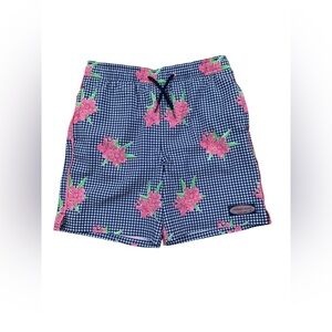 Vineyard Vines Size M, 12-14, Gingham Floral Swim Trunks